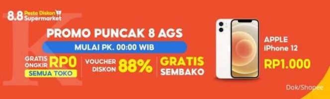 
					Hari Ini Kampanye Shopee 8.8 Pesta Diskon Supermarket