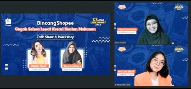 
					Bincang Shopee 7.7 Mega Elektronik Sale Bagikan Tips Ciptakan Kreasi Konten Makanan Yang Menggugah Selera