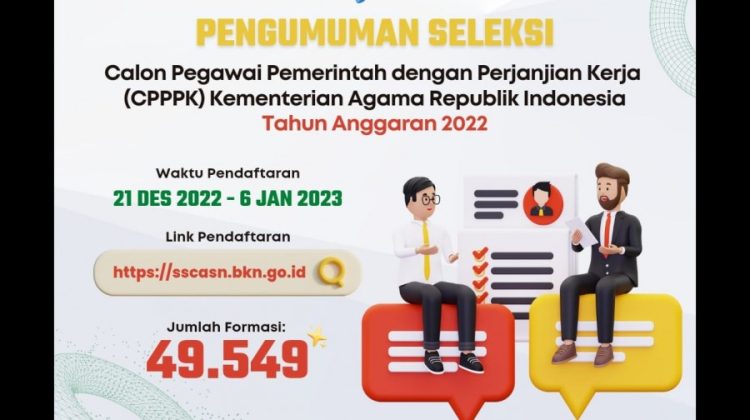 Seleksi 49.549 Formasi Calon PPPK Kementerian Agama Dibuka, Ini Ketentuan Daftarnya