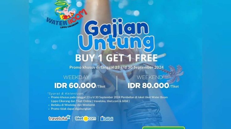 WaterBoom Lippo Cikarang Hadirkan Promo GANTUNG Buy 1 Get 1 Free