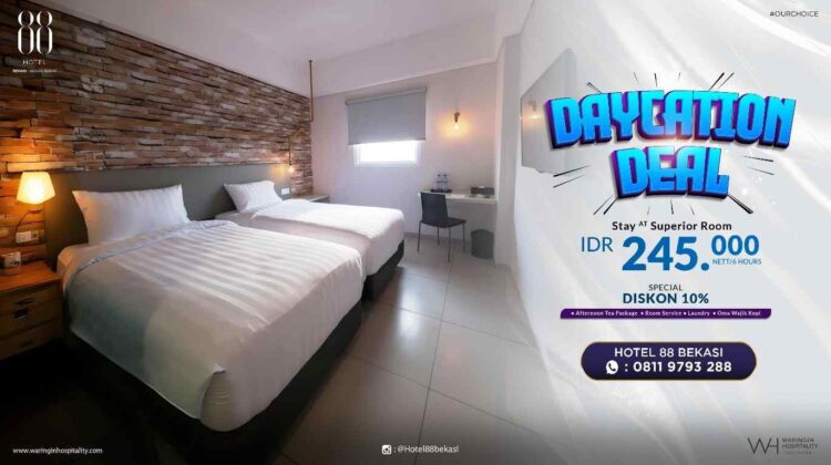 Foto : Kerja Sambil Rebahan? Bisa Banget! Hotel 88 Bekasi Tawarkan Daycation Deal: 6 Jam di Kamar Superior Hanya Rp245.000
