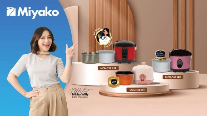 
					Nikita Willy Lanjutkan Kerja Sama Tahun Ketiga Bersama Miyako, Kini Hadir di Kategori Rice Cooker