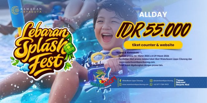 
					FOTO: Lebaran Splash Fest, Keseruan Liburan Lebaran di WaterBoom Lippo Cikarang Hadir dengan Harga Spesial.