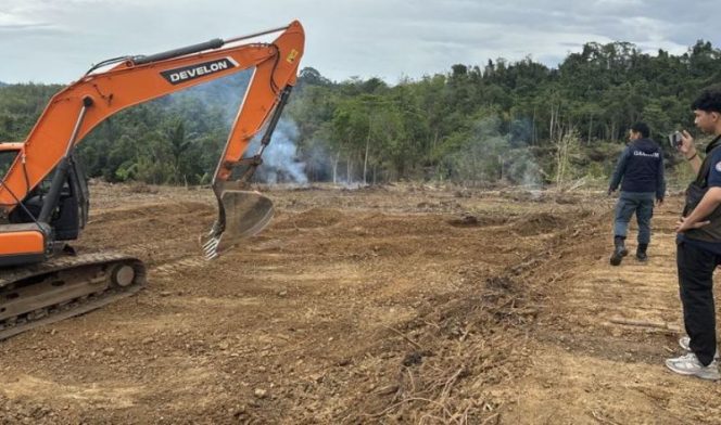 
					FOTO: Balai Penegakan Hukum (Gakkum) Kehutanan Wilayah Sulawesi bertindak tegas terhadap aktivitas perambahan ilegal di kawasan hutan produksi Kabupaten Wajo, Sulawesi Selatan (Sulsel)
