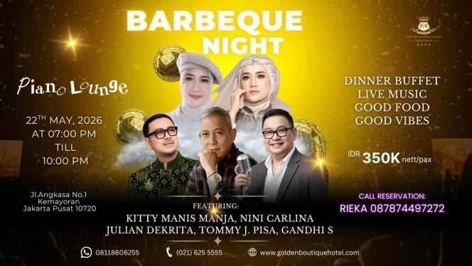 
					FOTO: BBQ Night & Piano Lounge di Golden Boutique Nostalgia Nini Carlina hingga Tommy J. Pisa