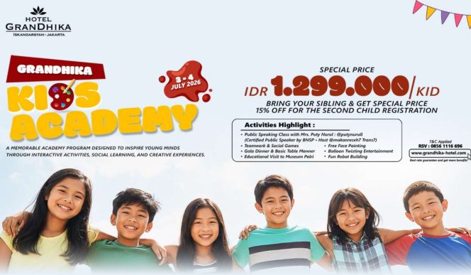 
					Hotel GranDhika Iskandarsyah Jakarta Luncurkan Akademi Liburan untuk Anak